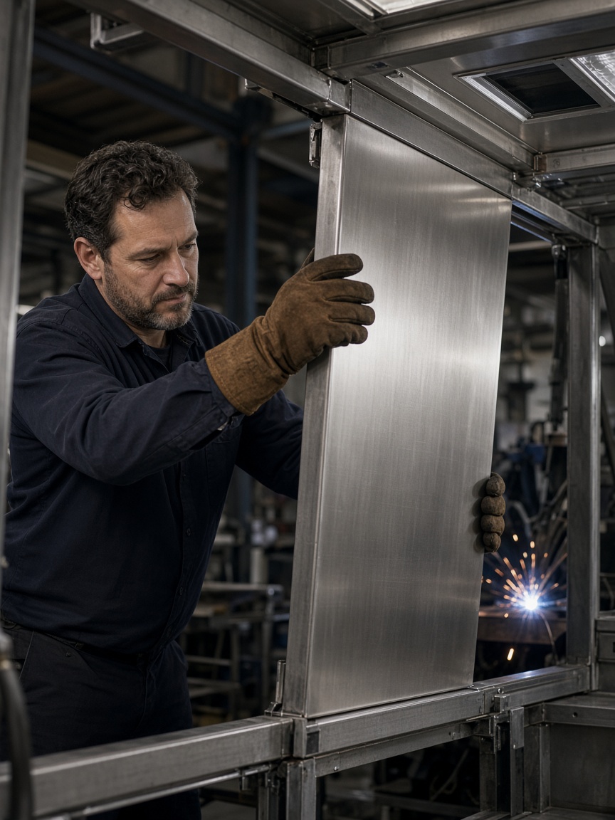 Elite Steel Concepts fabricator building a custom food truck